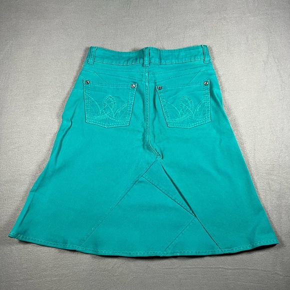 Wrangler Dresses & Skirts - Wrangler Western custom teal denim jeans skirt women size 5